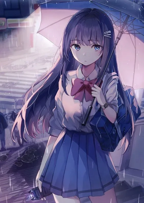 Hình nền anime girl tóc dài thể hiện sự nhẹ nhàng và tinh tế