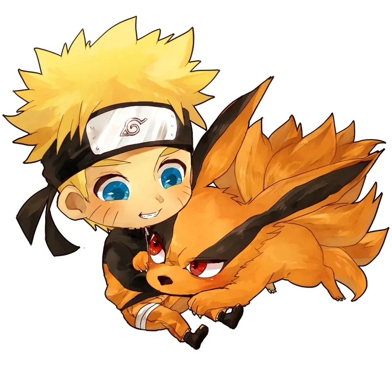 Hình naruto cute với nét mặt ngây thơ nhưng mạnh mẽ đầy quyết tâm