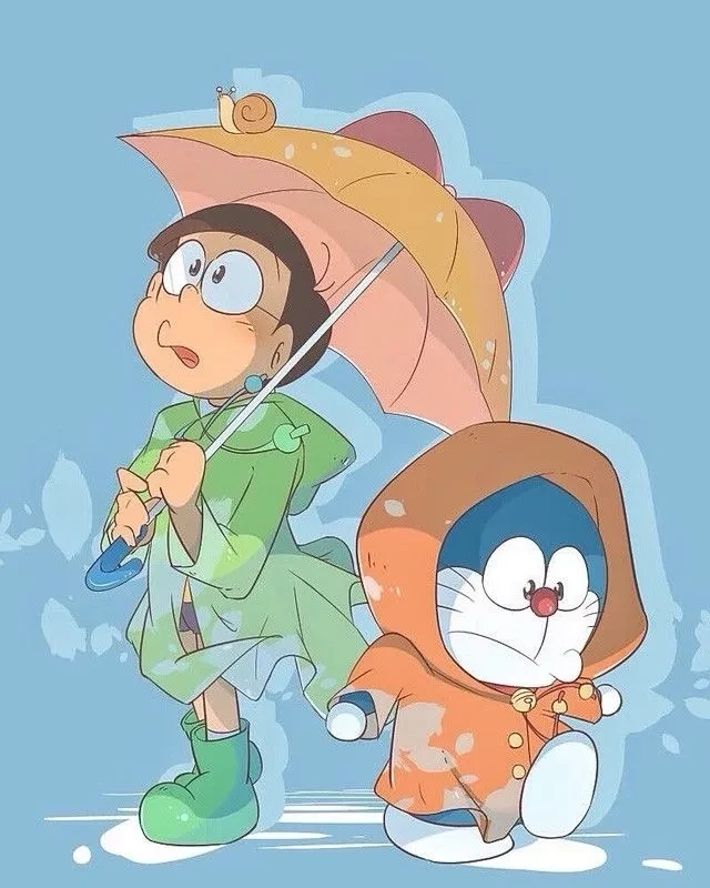 Hình Nobita và Doraemon cute, vẻ dễ thương và trong sáng của tình bạn