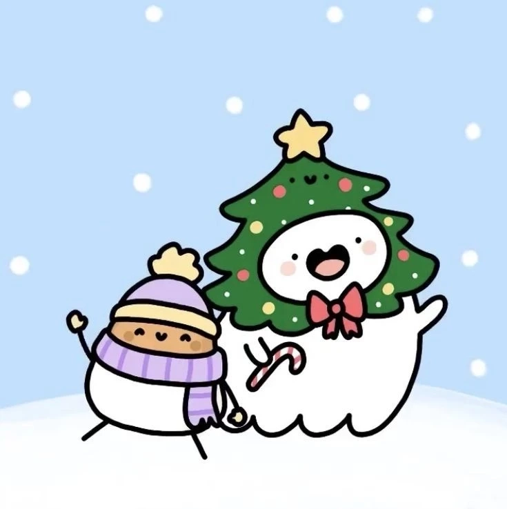 Nền noel cute đầy màu sắc, tạo cảm giác vui vẻ cho mùa lễ