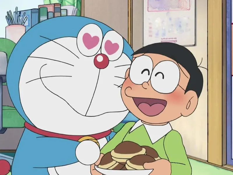 Ngỡ ngàng với doraemon ăn bánh rán khổng lồ siêu to