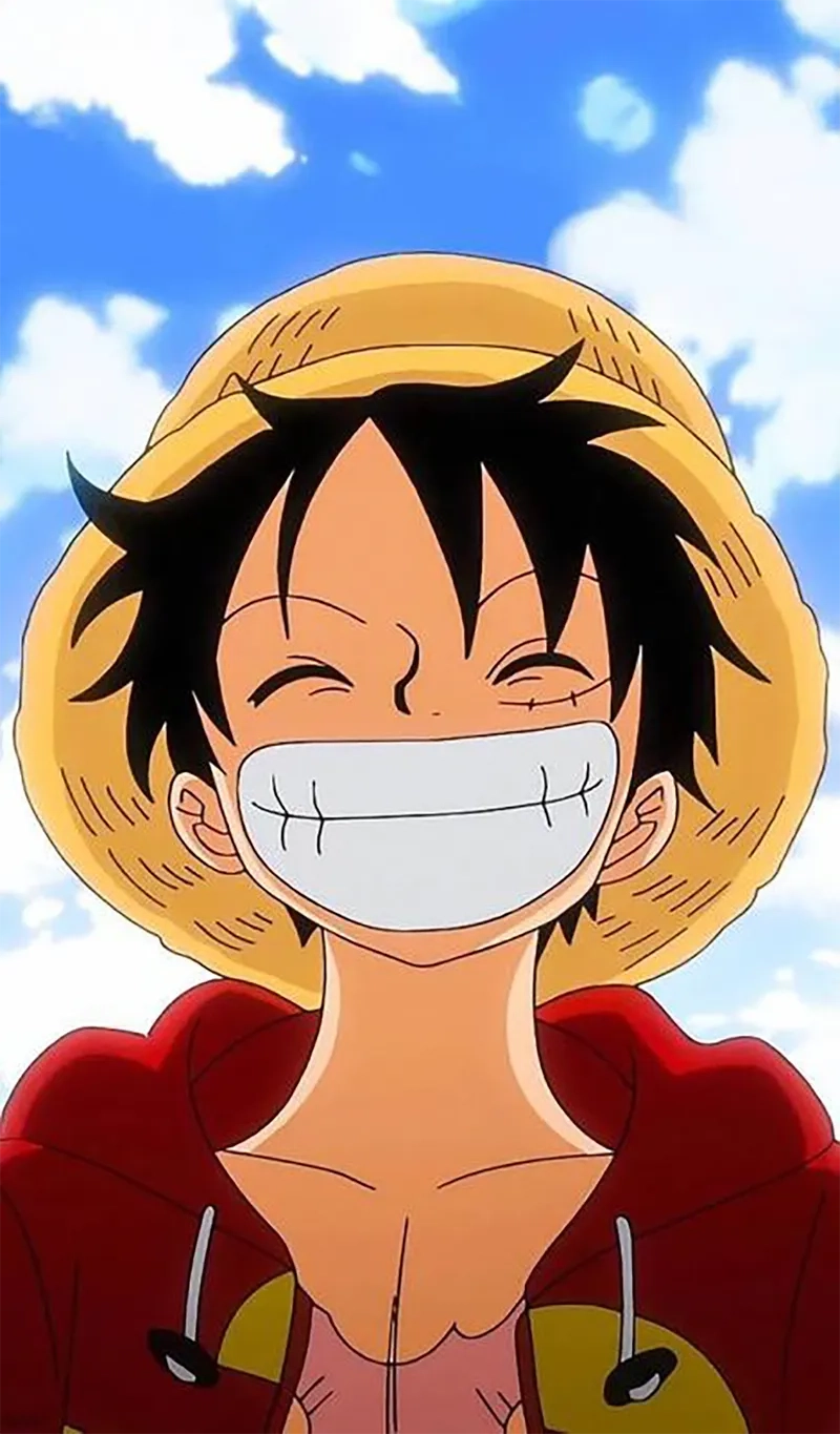 Trang trí màn hình với hình nền luffy cười hài hước