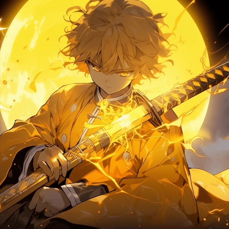 Hóa thân thành kiếm sĩ với ảnh kimetsu yaiba zenitsu ngầu