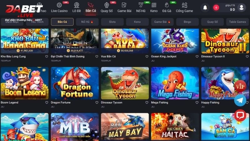 Các siêu phẩm bắn cá đổi thưởng chỉ có tại Dabet