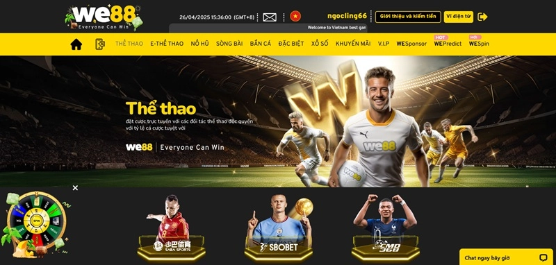 W88 - Sảnh thể thao lớn, kèo bóng đá và eSports cực chất