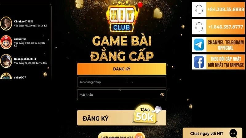  Game bài tại cổng game Hitclub với giao diện thân thiện, dễ chơi.