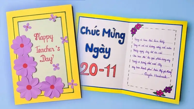 Chuẩn bị nguyên liệu để làm thiệp 20 tháng 11