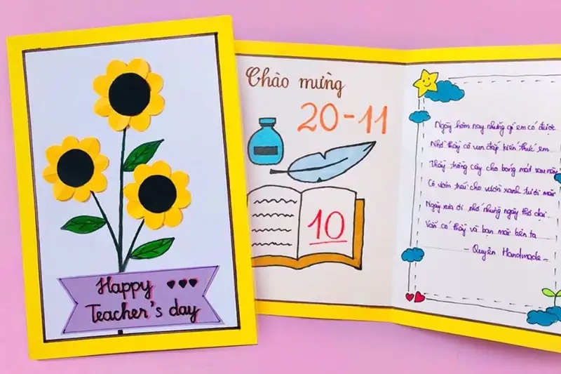 Các bước cơ bản làm thiệp 20 tháng 11