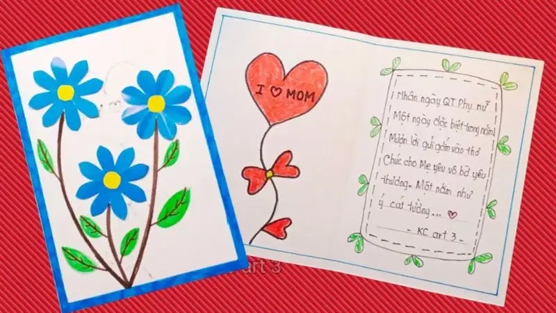 Các bước thực hiện cách làm thiệp mùng 8 tháng 3