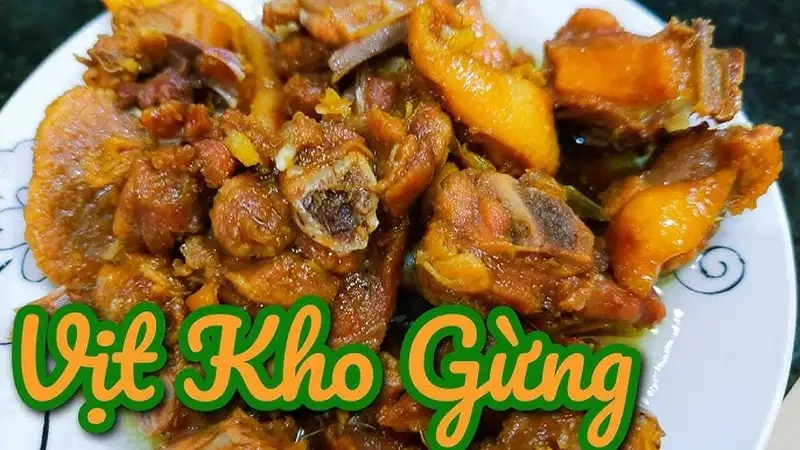 Nguyên liệu cần chuẩn bị cho món vịt kho gừng