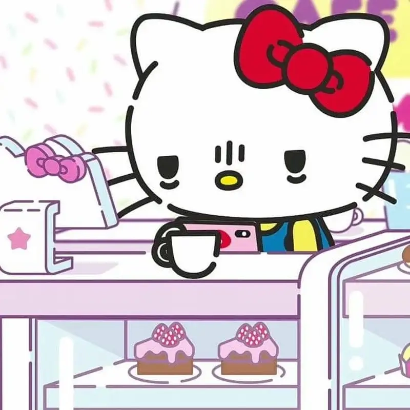 Trang trí máy với hình nền hello kitty meme siêu cute