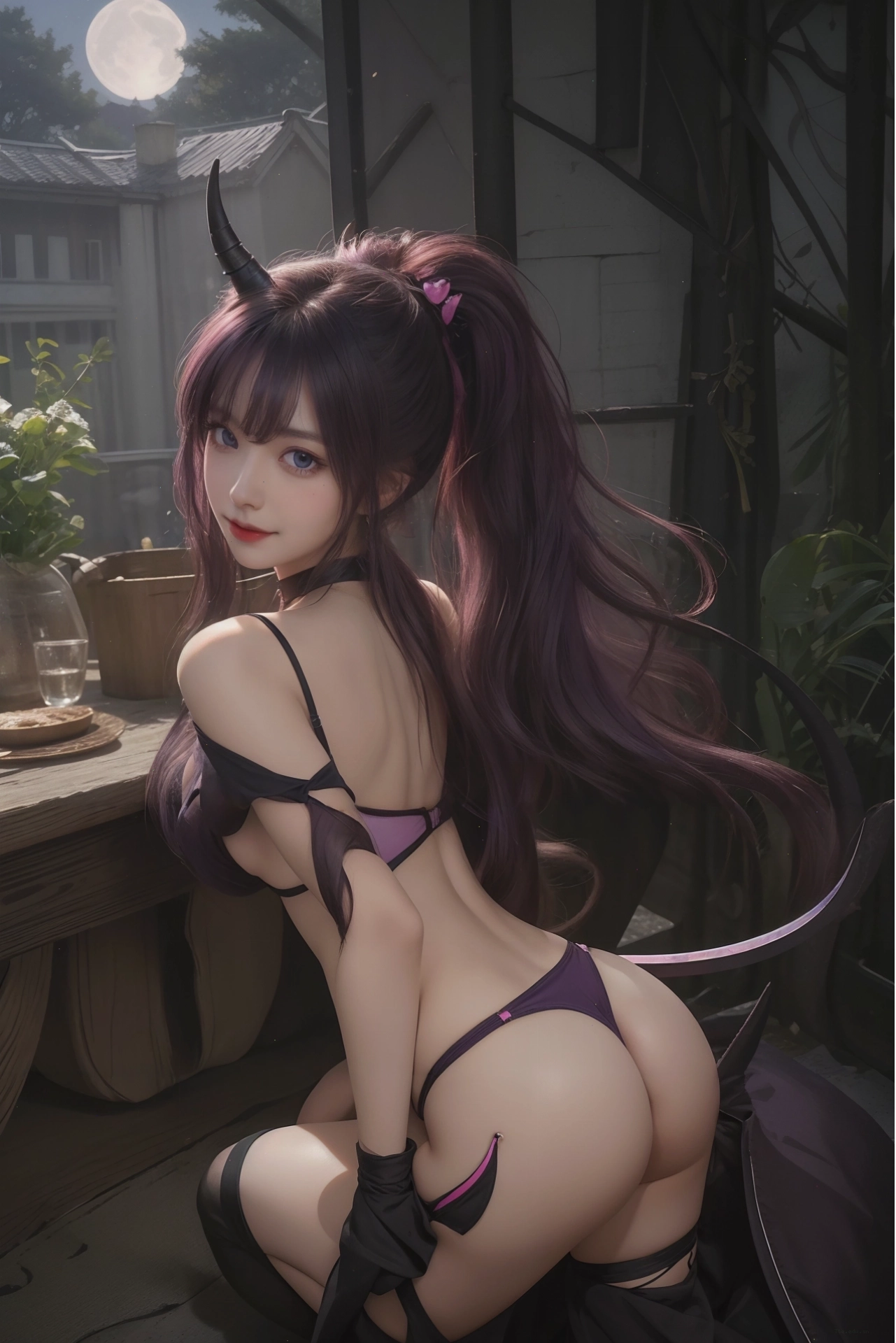 AI Girl trong trang phục bikini đen đầy mê hoặc