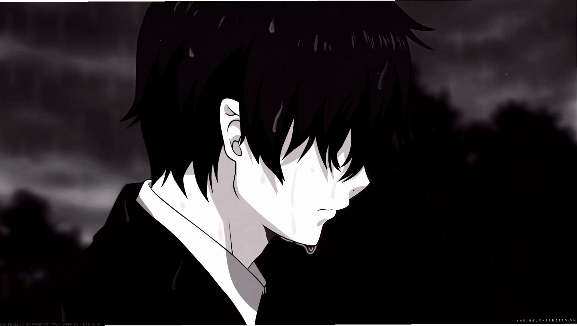 Ảnh avatar trắng đen anime đẹp với nét vẽ tinh tế