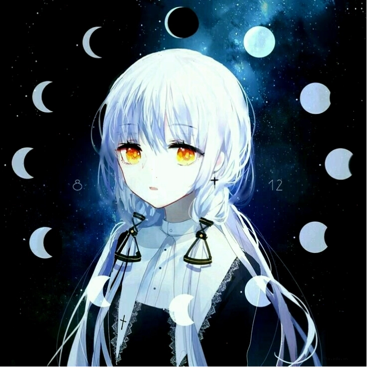 Ảnh vẽ anime cô gái với ánh sáng lung linh