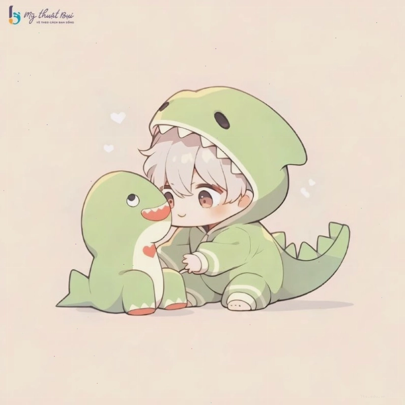 Avatar anime chibi nam với phong cách ngầu và mái tóc vuốt ngược