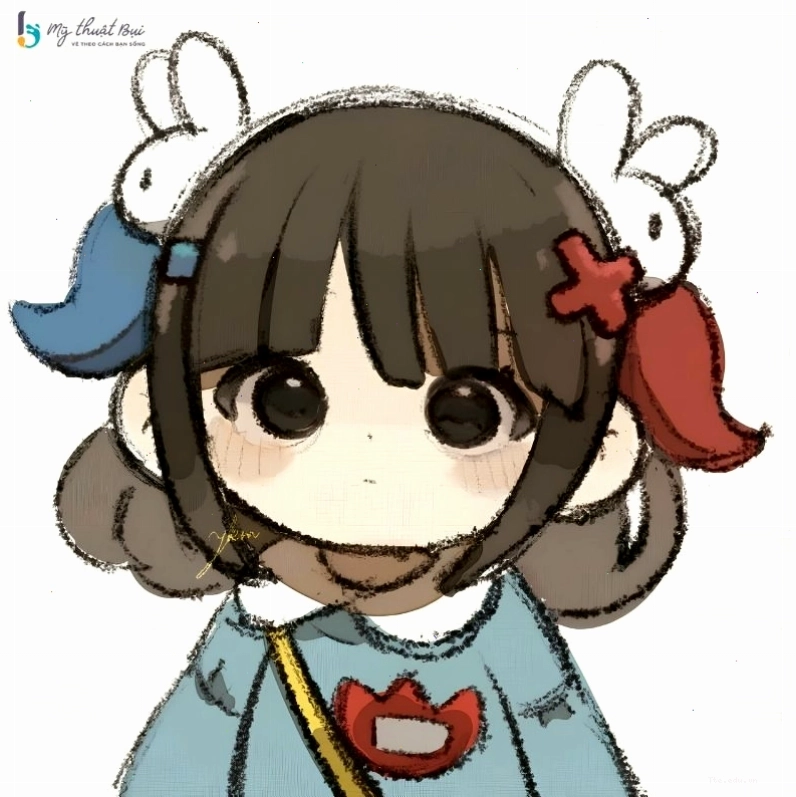 Avatar anime chibi nữ đơn giản với tóc đuôi ngựa