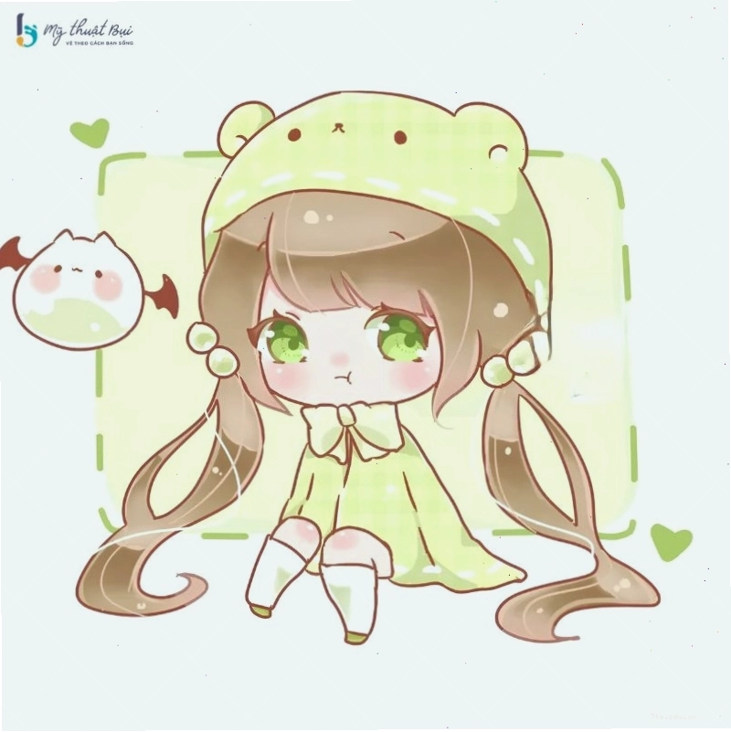 Avatar anime chibi nữ với phong cách cổ trang