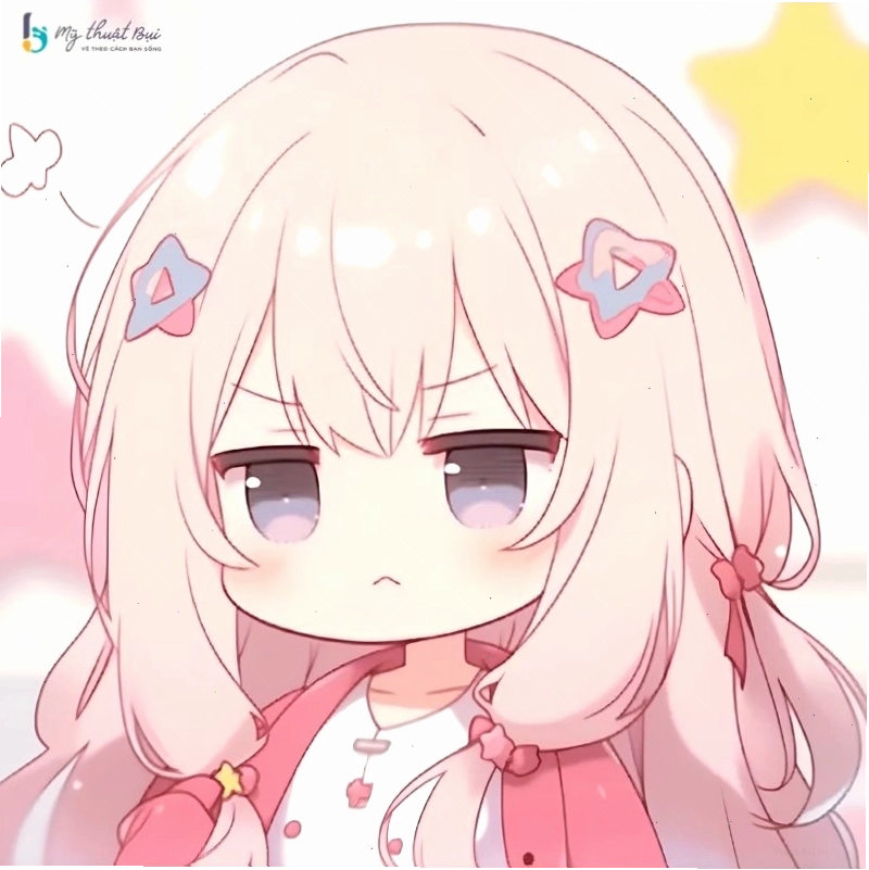 Avatar anime chibi nữ với phong cách vẽ đơn giản, dễ thương