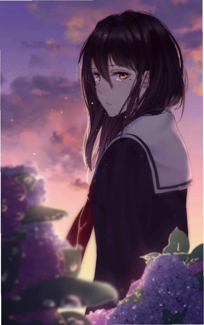 Avatar anime nữ buồn với ánh mắt xa xăm