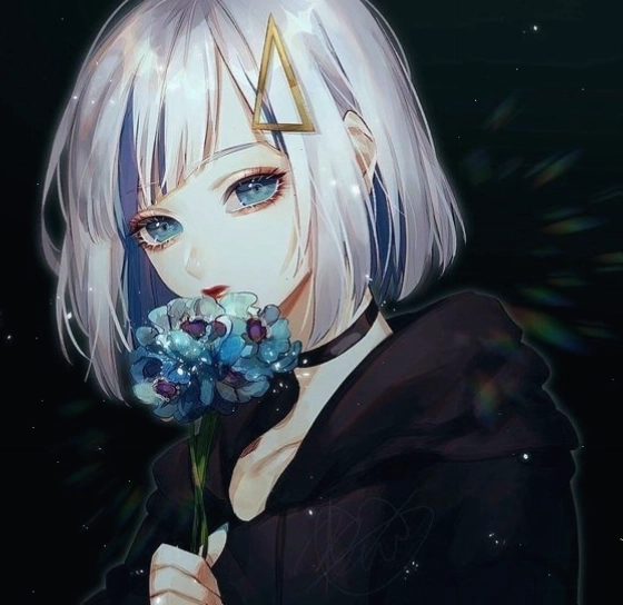 Avatar anime nữ tóc ngắn với ánh sáng huyền ảo