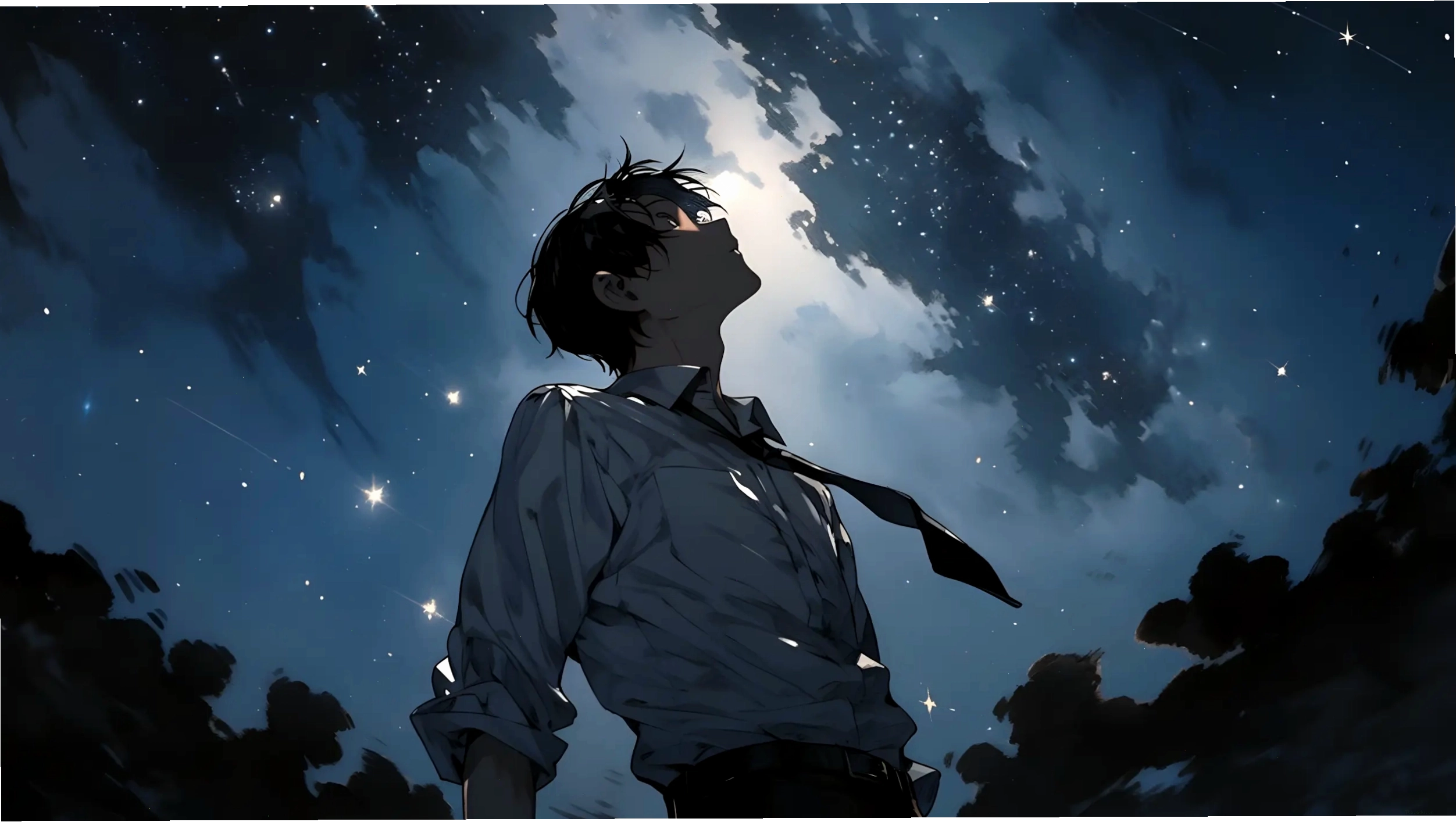 Avatar chụp sau lưng nữ phong cách anime buồn