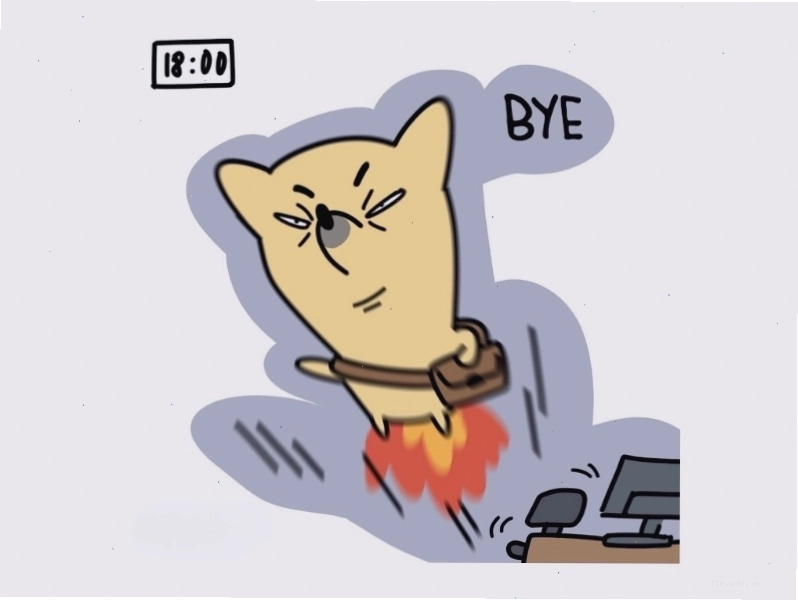 Avatar meme mèo thể hiện trạng thái sau giờ làm