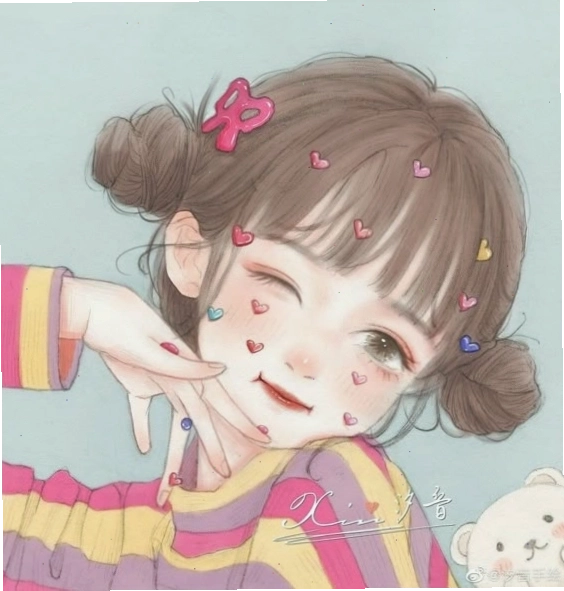 Avatar nữ cute với các nét vẽ mềm mại, màu sắc pastel