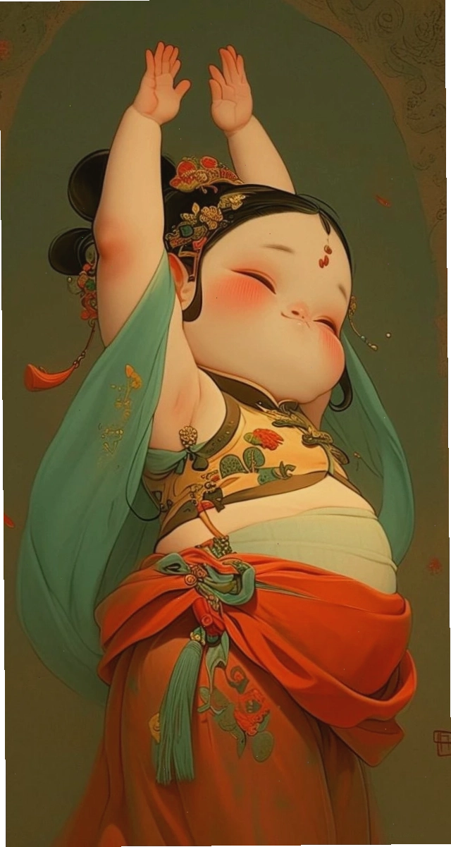 Avatar Tết Anime nữ với trang phục truyền thống và biểu cảm đáng yêu