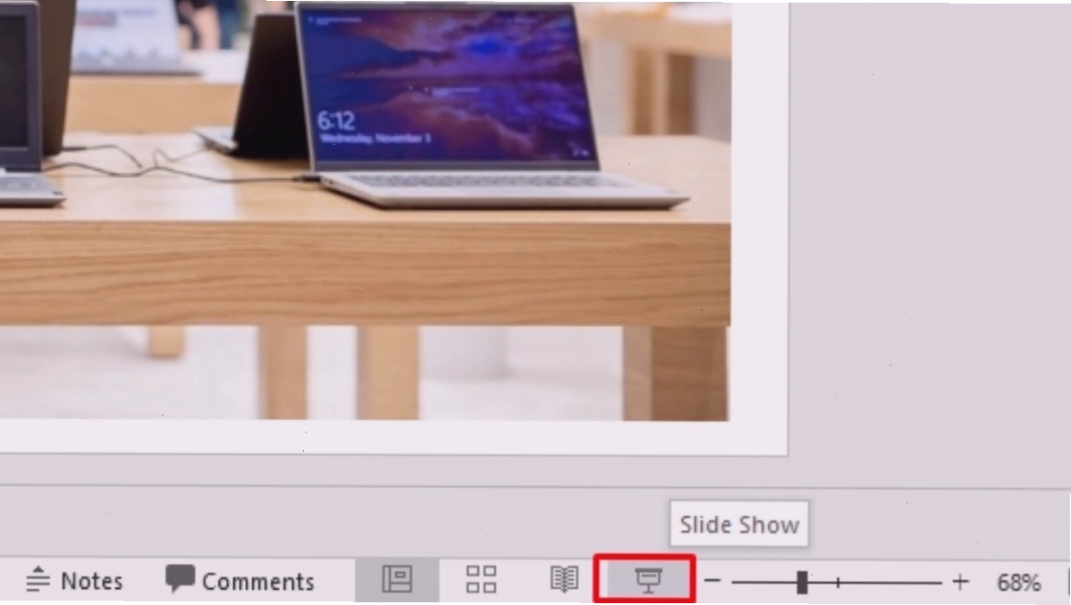 Bắt đầu trình chiếu slide PowerPoint