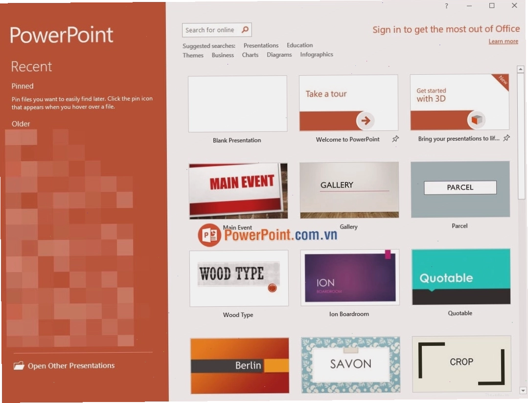 Bộ sưu tập các mẫu giao diện PowerPoint có sẵn