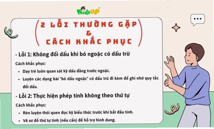 Các lỗi thường gặp khi làm phép tính về dấu ngoặc và cách khắc phục