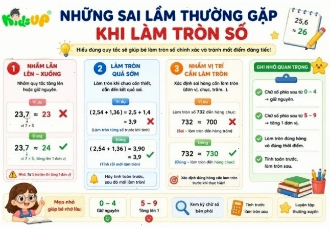 Các sai lầm thường gặp khi làm tròn số thập phân