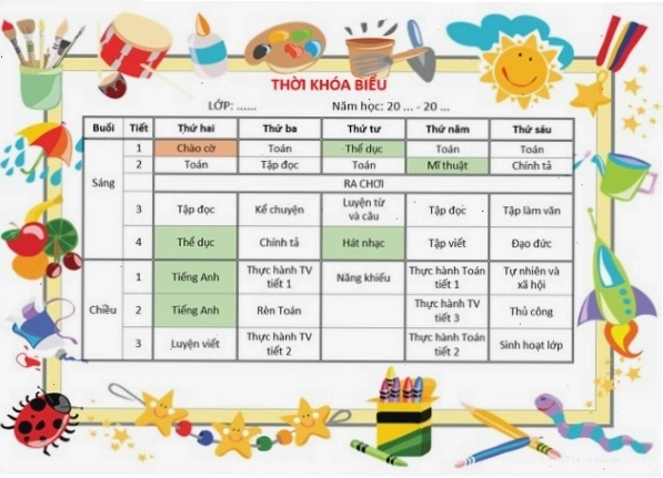 Các yếu tố cần chuẩn bị trước khi làm thời khóa biểu