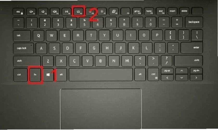 Cách bật đèn bàn phím laptop Dell bằng phím Fn