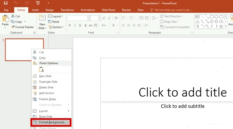 Cách chèn hình nền từ tệp vào PowerPoint