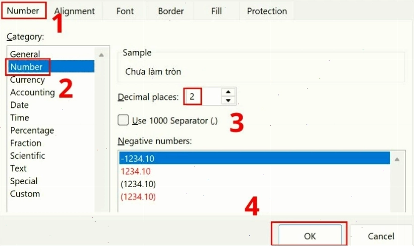 Cách định dạng dữ liệu số tiền trong Excel