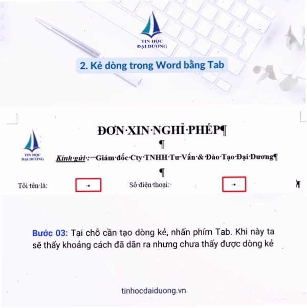Cài đặt Leader Tabs trong Word
