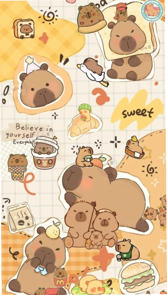 Cặp đôi capybara với vẻ mặt vô tri buổi sáng sớm