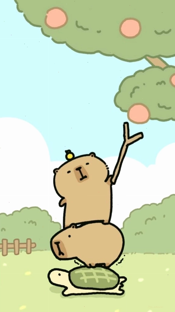 Capybara chồng chất lên rùa, tạo nên bức tranh hài hước