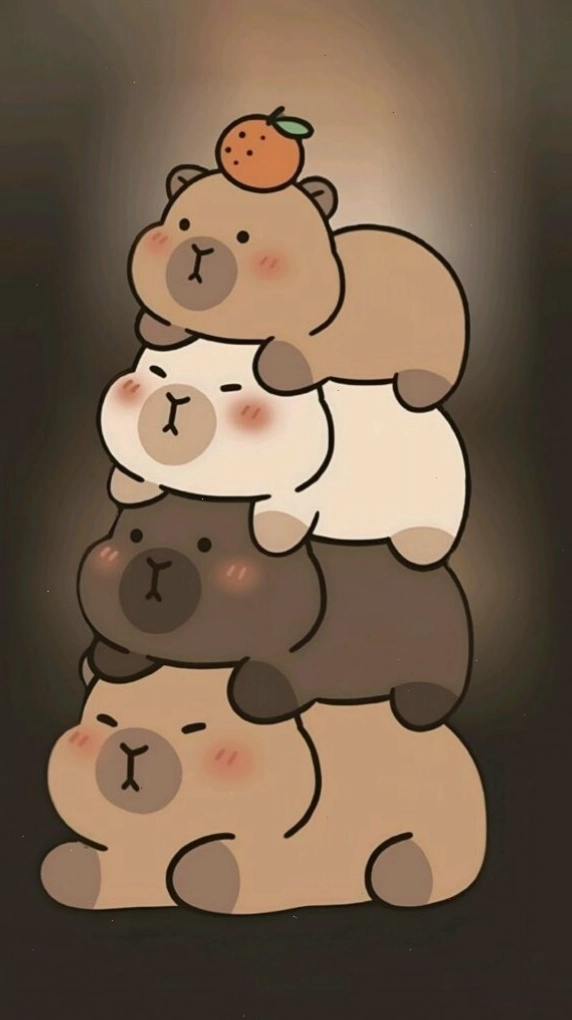 Capybara cuộn tròn ấm áp tạo cảm giác hài hước và thư giãn