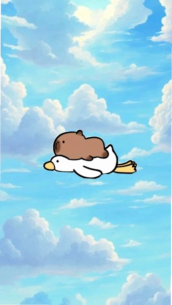 Capybara lướt mây trắng, vô tư giữa trời, avatar meme độc đáo