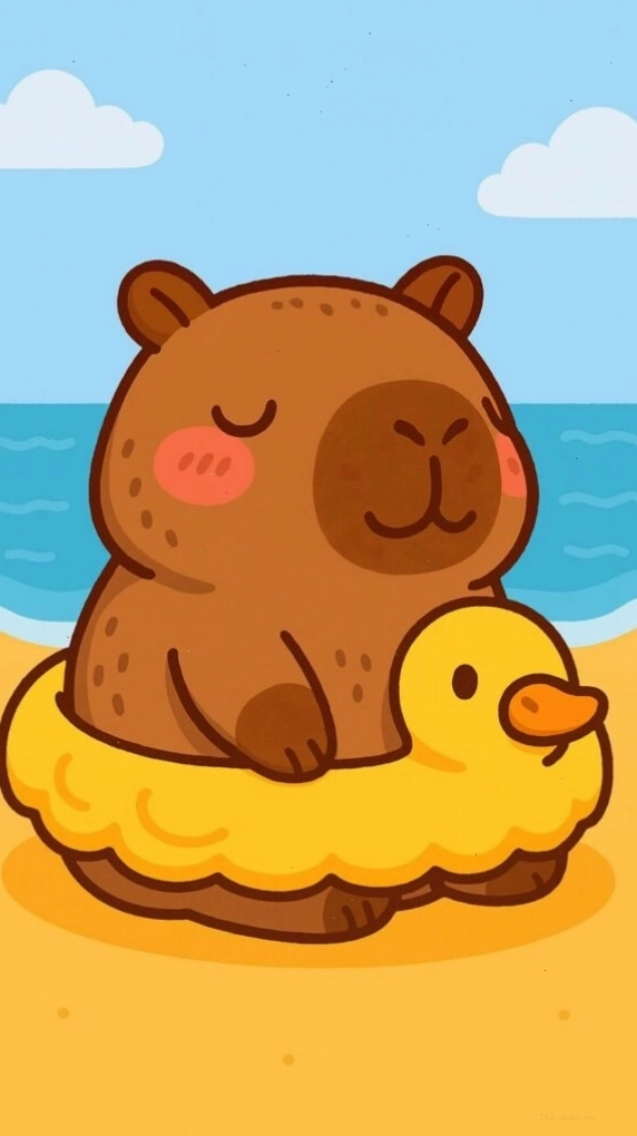 Capybara tận hưởng kỳ nghỉ dưỡng trên biển