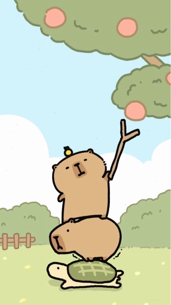 Capybara xếp chồng lên rùa, avatar meme ngộ nghĩnh