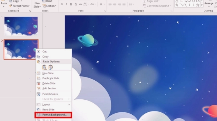 Chỉnh sửa hiệu ứng và màu sắc cho hình nền PowerPoint
