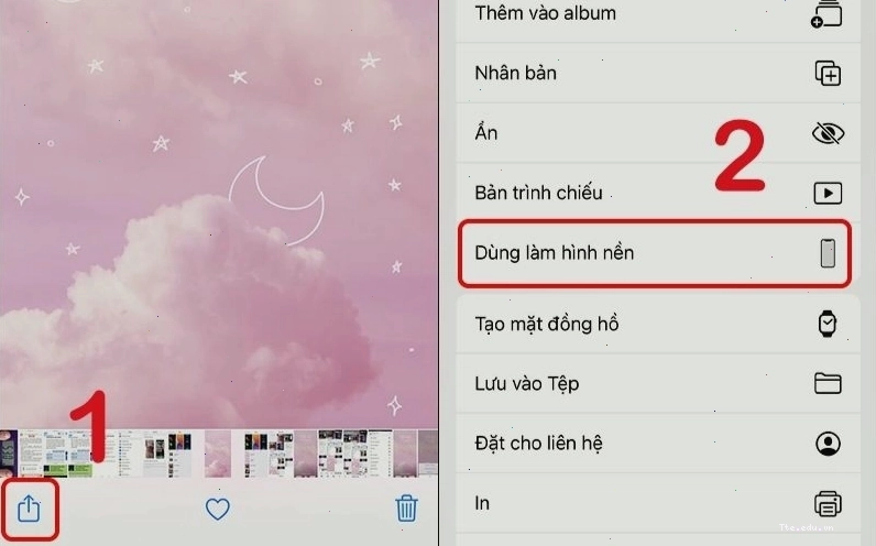 Chọn ảnh trong ứng dụng Ảnh và bấm biểu tượng chia sẻ