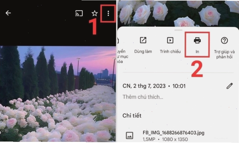 Chọn các hình ảnh muốn tạo thành file PDF trực tuyến