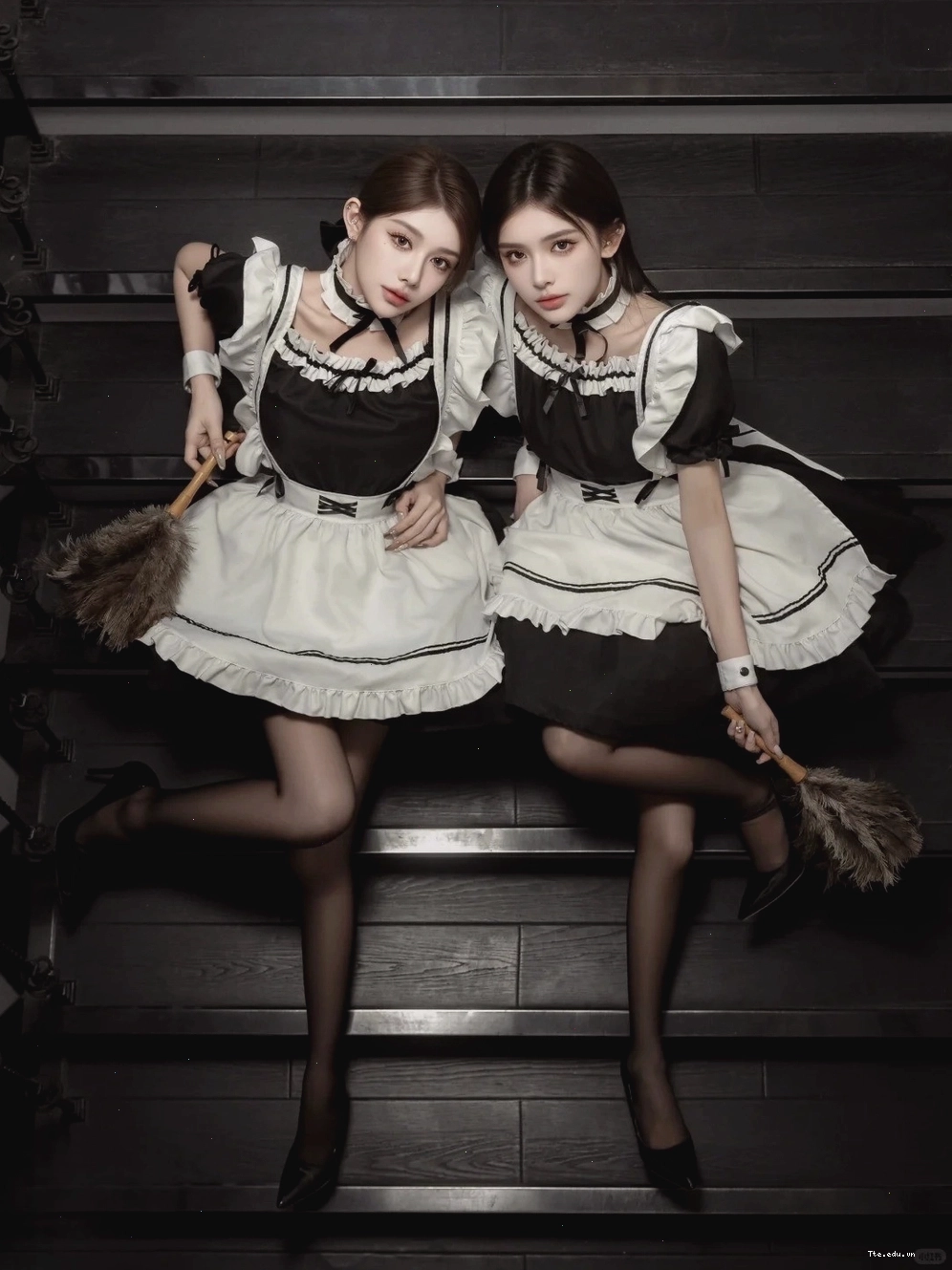 Cô gái xinh cosplay hầu gái với trang phục nhiều chi tiết