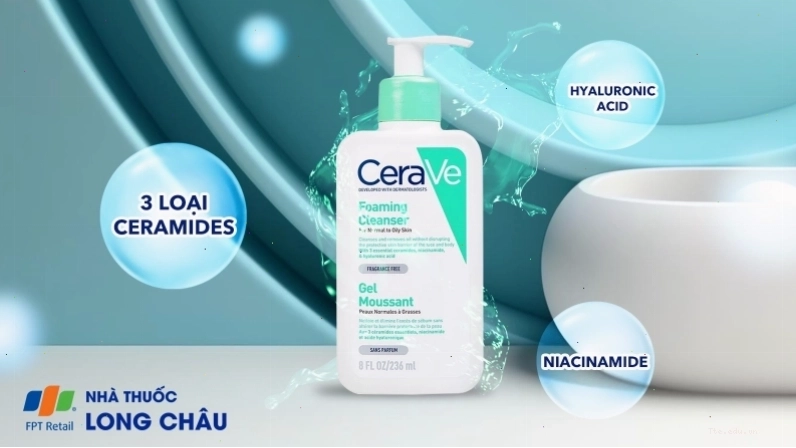 Công dụng của sữa rửa mặt CeraVe Foaming Cleanser 236ml đối với da dầu mụn