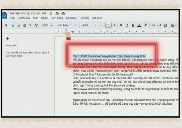 Cửa sổ Chèn chú thích trong Word