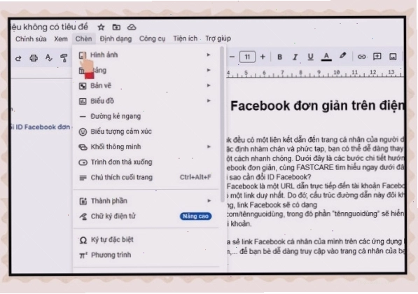 Cửa sổ Tạo bảng số liệu trong Word